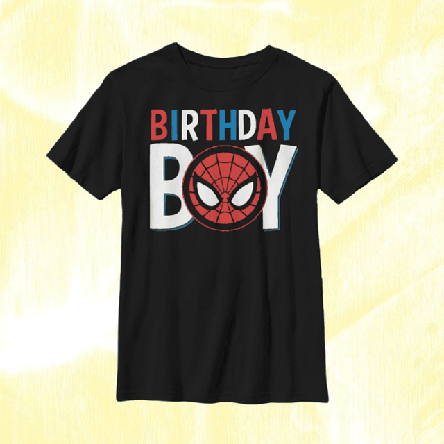 Polera negra Birthday Boy Spiderman