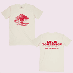 Polera blanca Louis Tomlinson World Tour(estampado rojo)