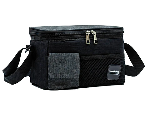Lancheira Térmica com Alça de Ombro – Preto e Cinza