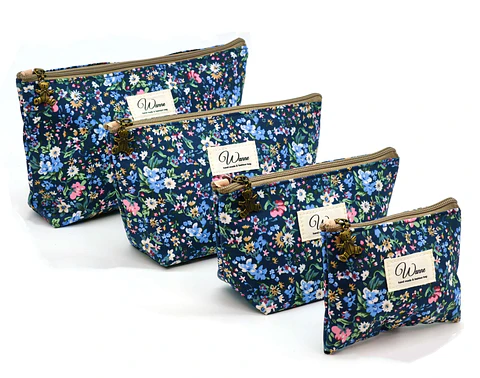 Kit Necessaire Floral Organizadora – 4 Peças