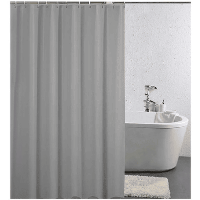 Cortina Ducha Baño 180x200 Elegante Gris / Waos