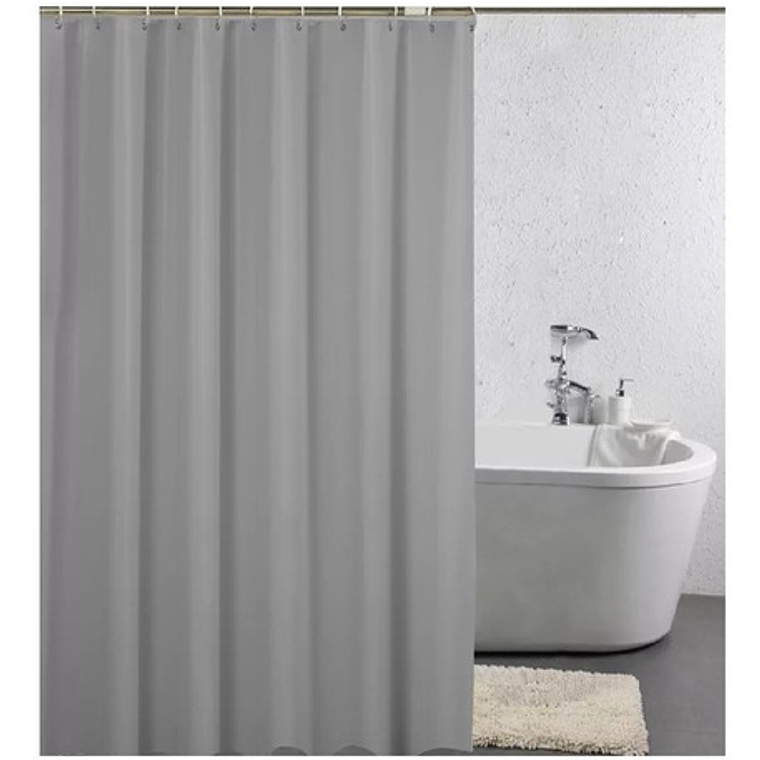 Cortina Ducha Baño 180x200 Elegante Gris / Waos 1