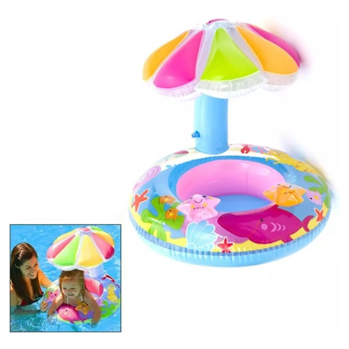 Flotador Sombrilla Playa Piscina Bebé Verano  5