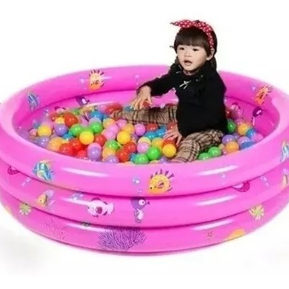 Piscina Redonda Inflable Niños Anillos Colores  3