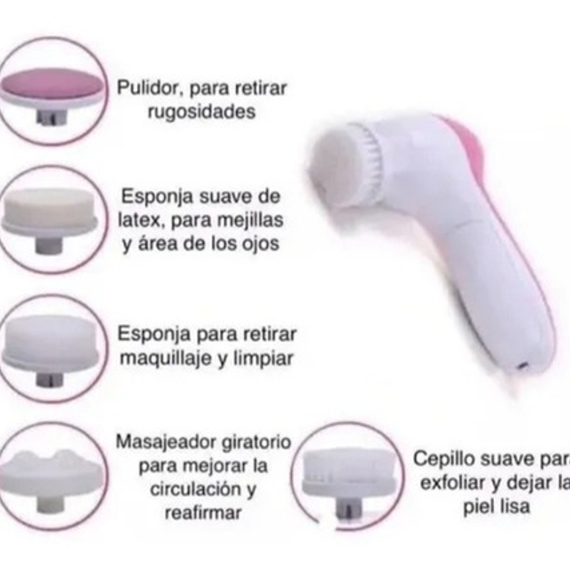 Spa Facial Mini Masajeador Elect + Cepillo Limpiador Facial 8