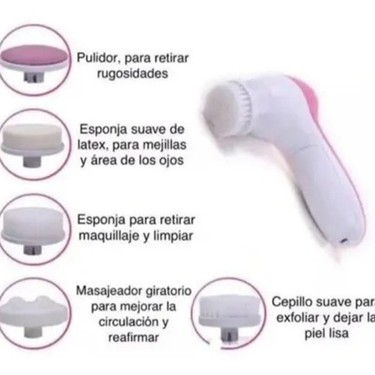 Spa Facial Mini Masajeador Elect + Cepillo Limpiador Facial 8