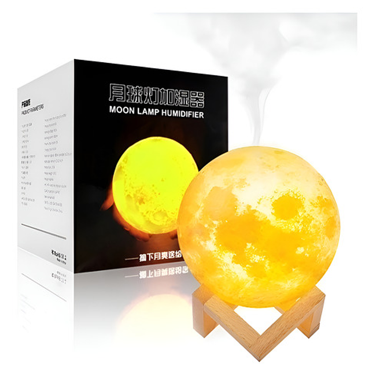 Humidificador Purificador Aire Lampara Luna 3d / Waos  1