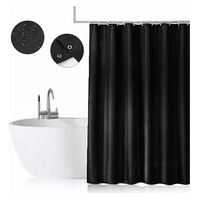 Cortina Plástica Baño Negra 180x180/waoscl
