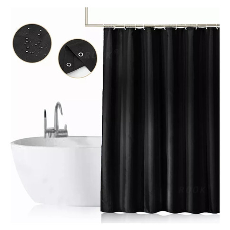 Cortina Plástica Baño Negra 180x180/waoscl 1