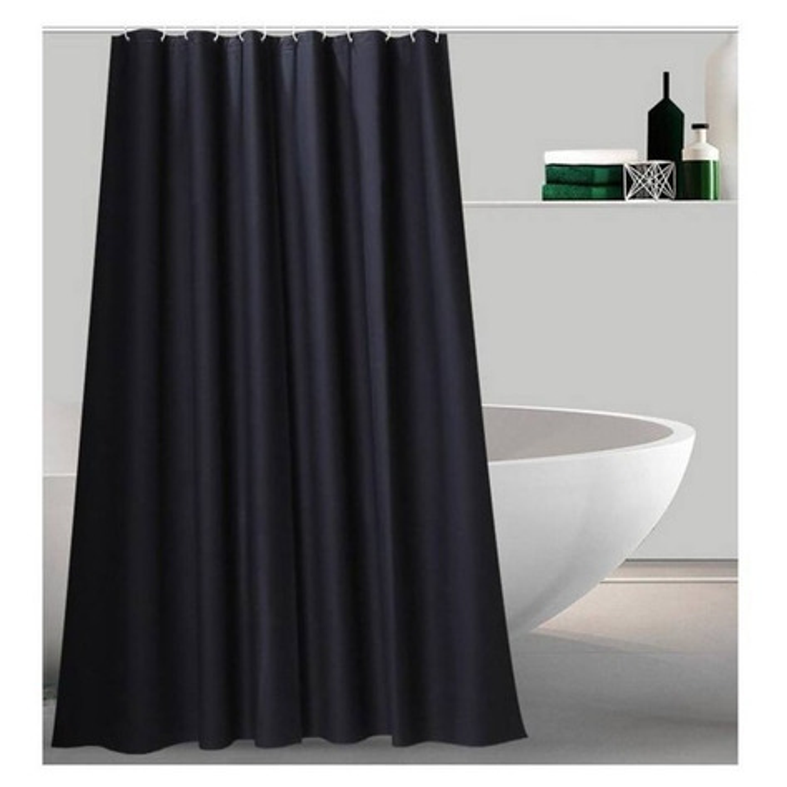 Cortina Plástica Baño Negra 180x180/waoscl 2