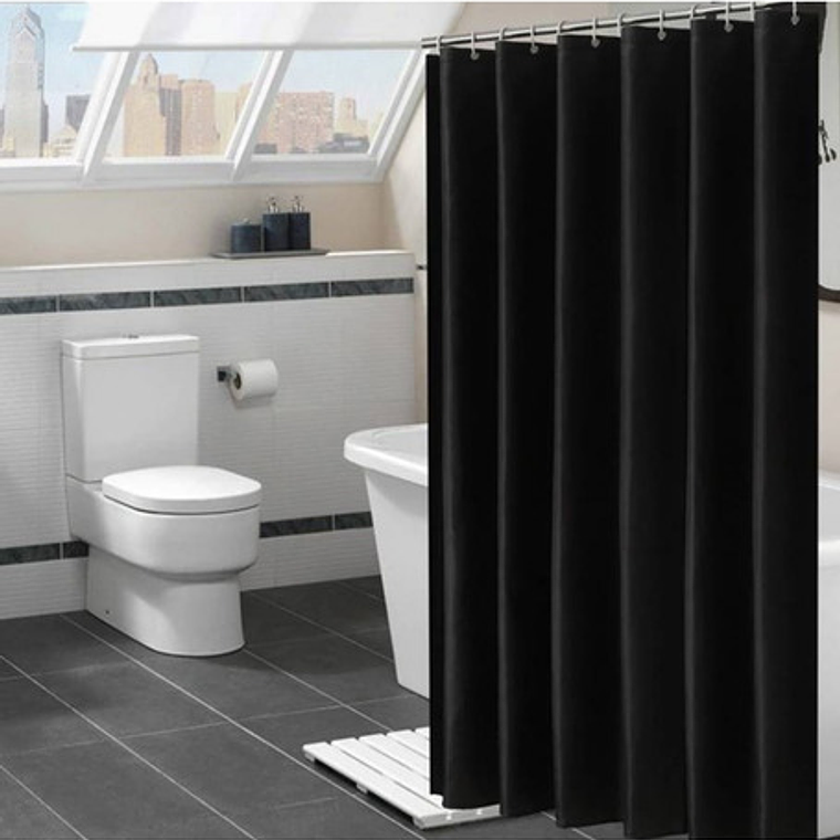 Cortina Plástica Baño Negra 180x180/waoscl 4