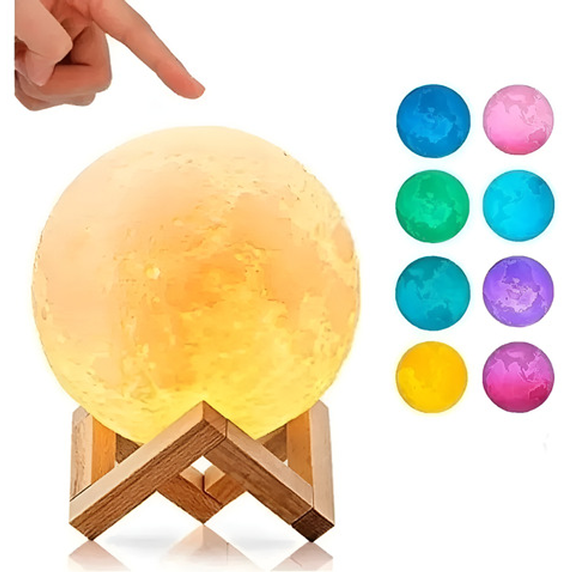 Lampara Velador Luna  3d 15cms  / Waos 1