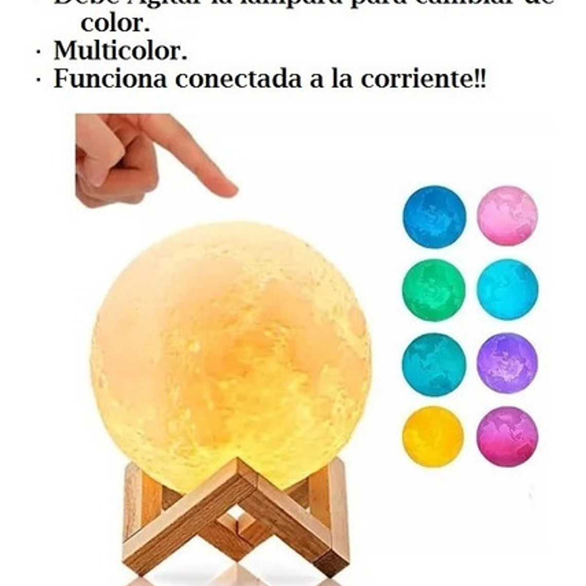 Lampara Velador Luna  3d 15cms  / Waos 2