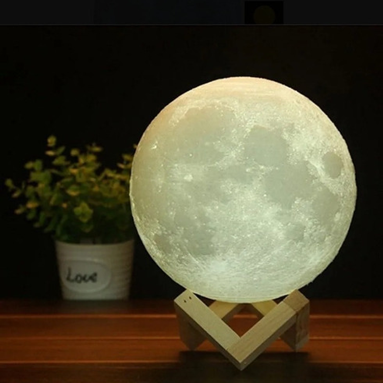 Lampara Velador Luna  3d 15cms  / Waos 4