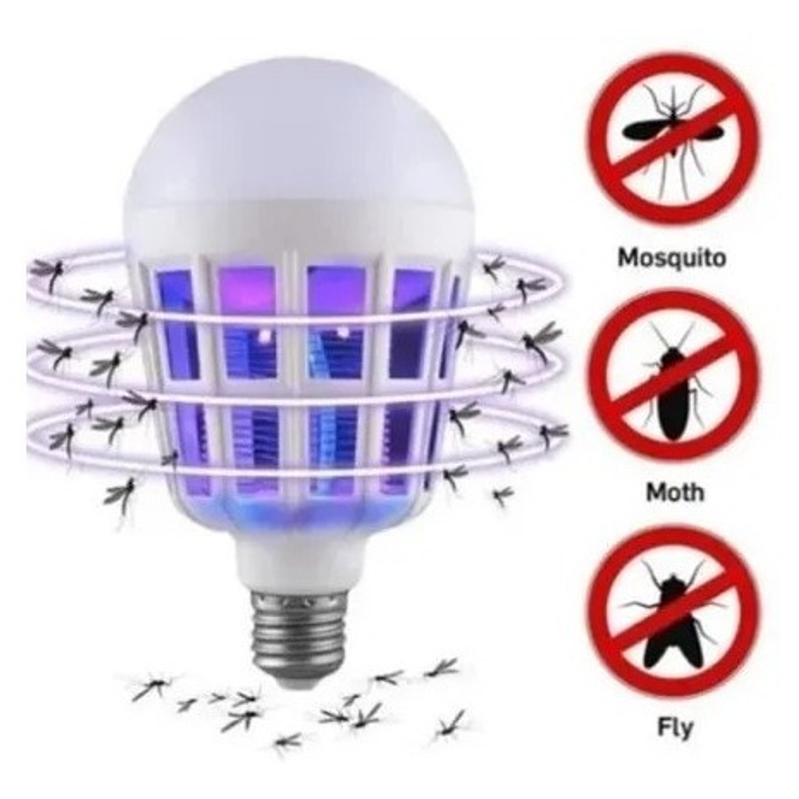 Ampolleta 2 E 1  Led Mata Moscas Mosquitos Bajo Consumo 2