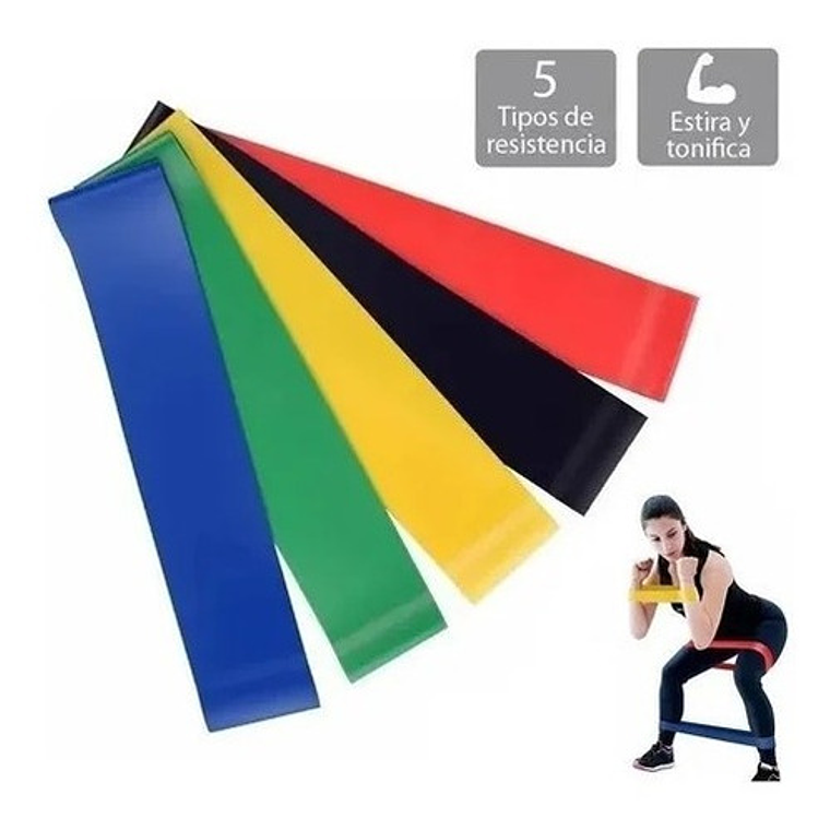 Pack 5 Bandas Elásticas Resistencia Pilates/waoscl 3