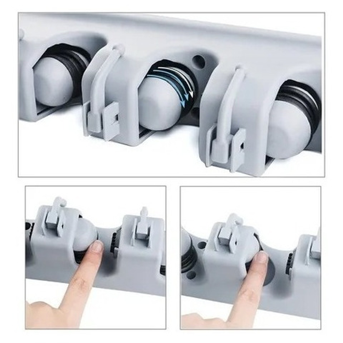 Colgador De Escobas Y Utiles De Aseo Con Ganchos Organizador 5