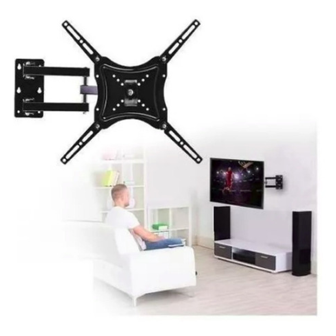Soporte Fijo Klip Xtreme Pared Tv 32 A 70 Pulgadas Pantalla Curva Plana Negro 2