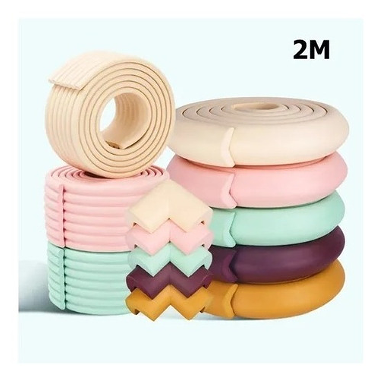 Kit Seguridad Protectores De Esquinas + Rollos Esquineros 2m 2