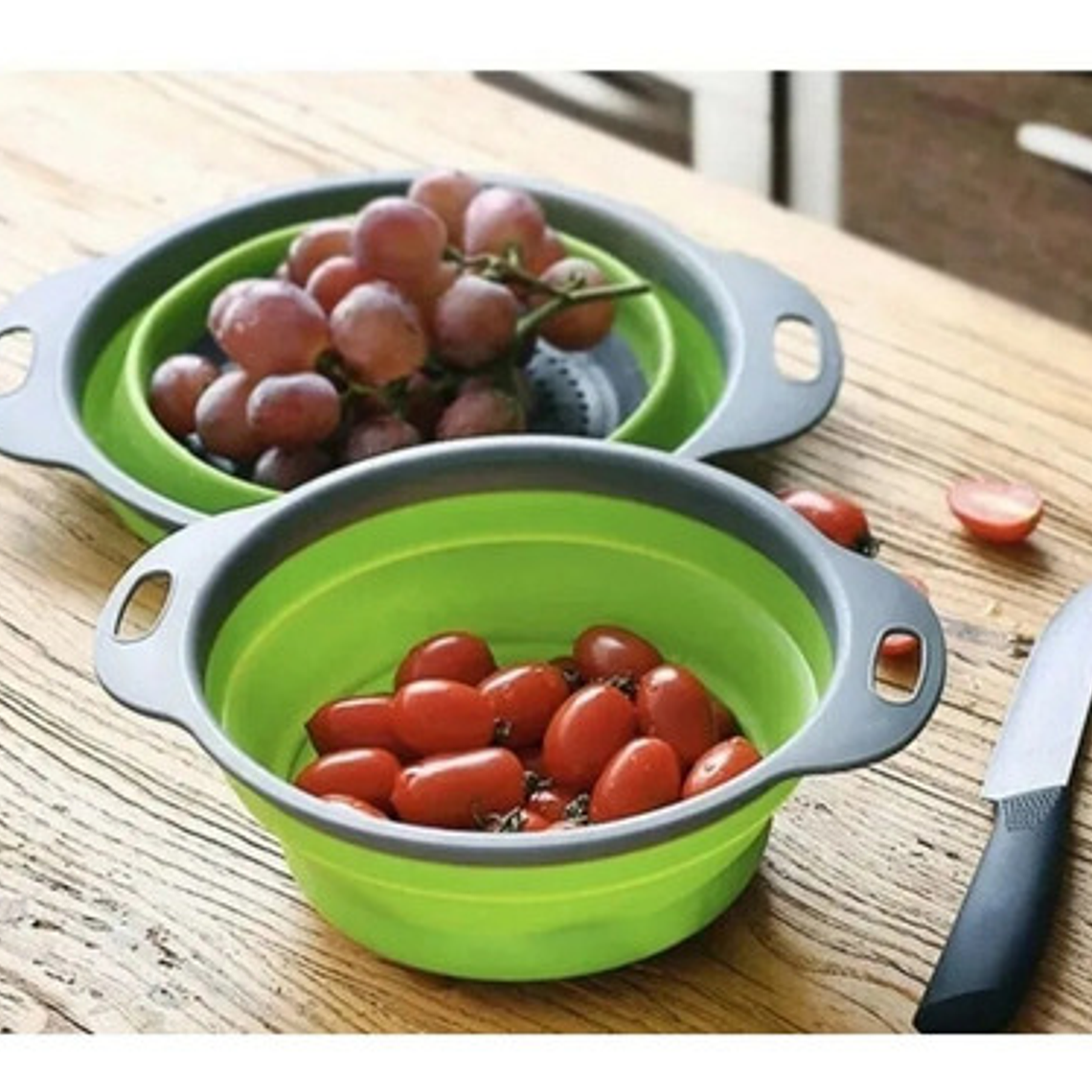 Colador Plegable Silicona 24cm Verduras Frutas / Waoscl 5