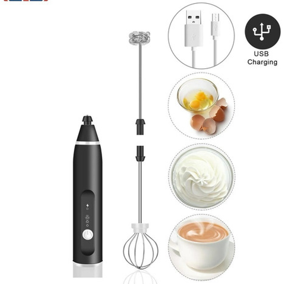 Batidor Café Mezclador Eléctrico Bebidas Recargable / Waos 7