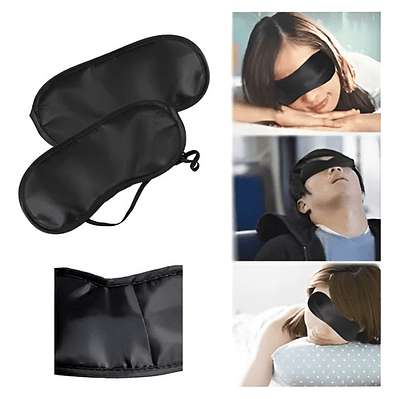 Antifaz Para Dormir Jia Nan Seda Negro Doble Elástico Descanso Mixta