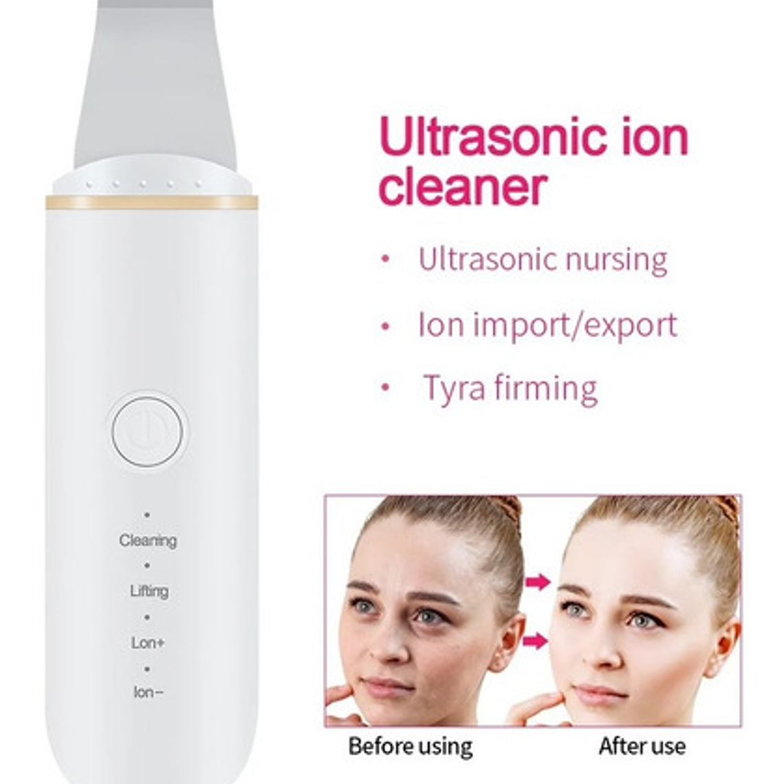 Limpiador Depurador Facial Ultrasónico Paleta/waoscl 6