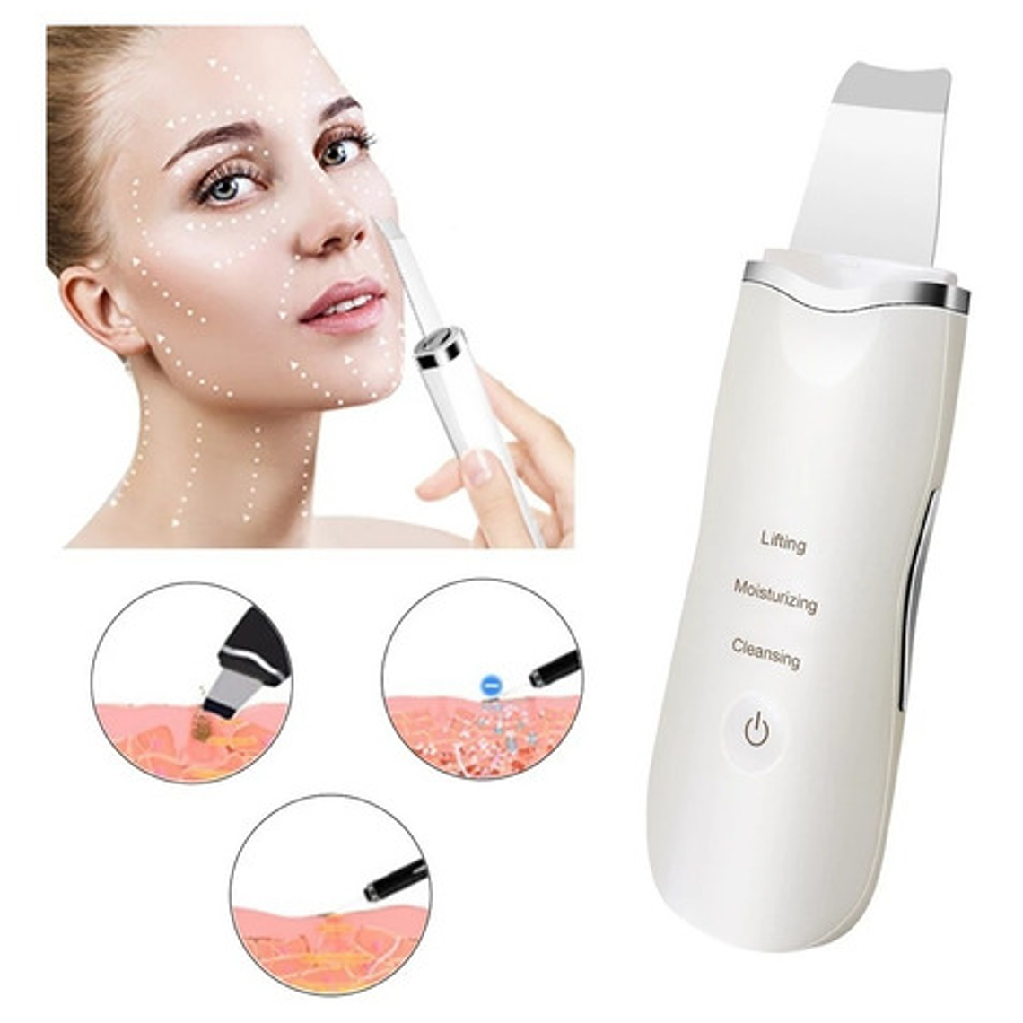 Limpiador Depurador Facial Ultrasónico Paleta/waoscl 7