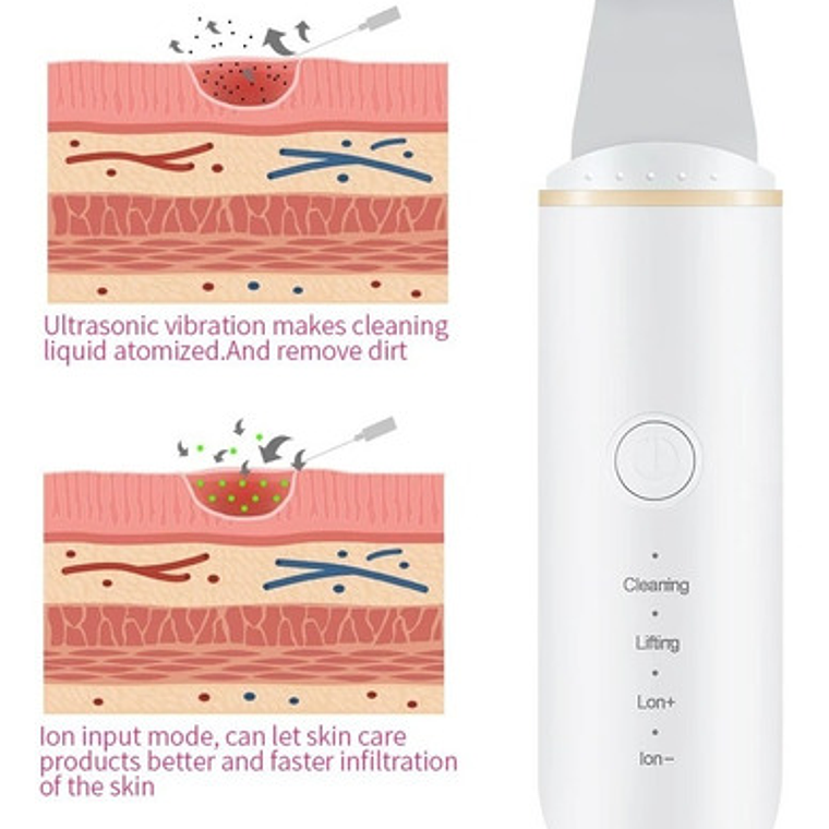 Limpiador Depurador Facial Ultrasónico Paleta/waoscl 10
