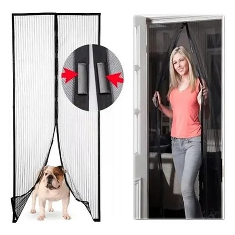 Pack 2 Cortina Mosquitera Cierre Imánes Puertas Ventanales 1