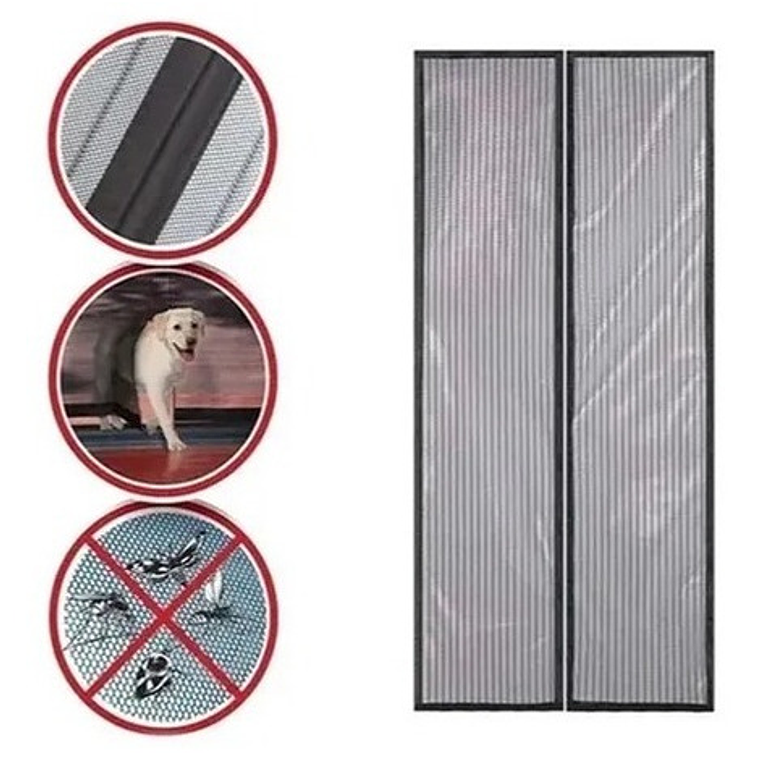 Pack 2 Cortina Mosquitera Cierre Imánes Puertas Ventanales 3