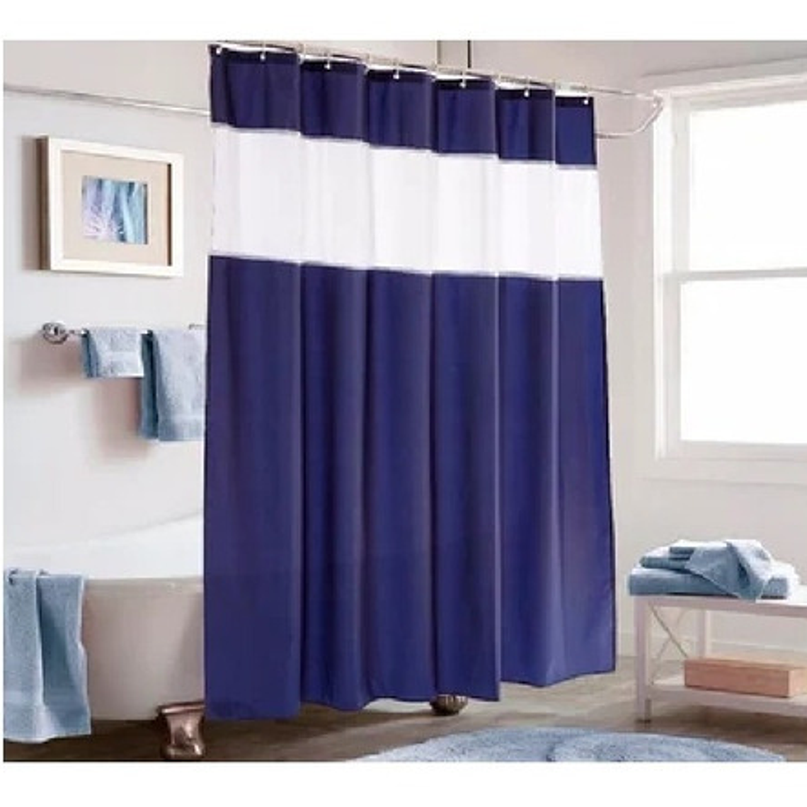 Cortina Ducha Baño 180x200 Elegante Negro /waos 4