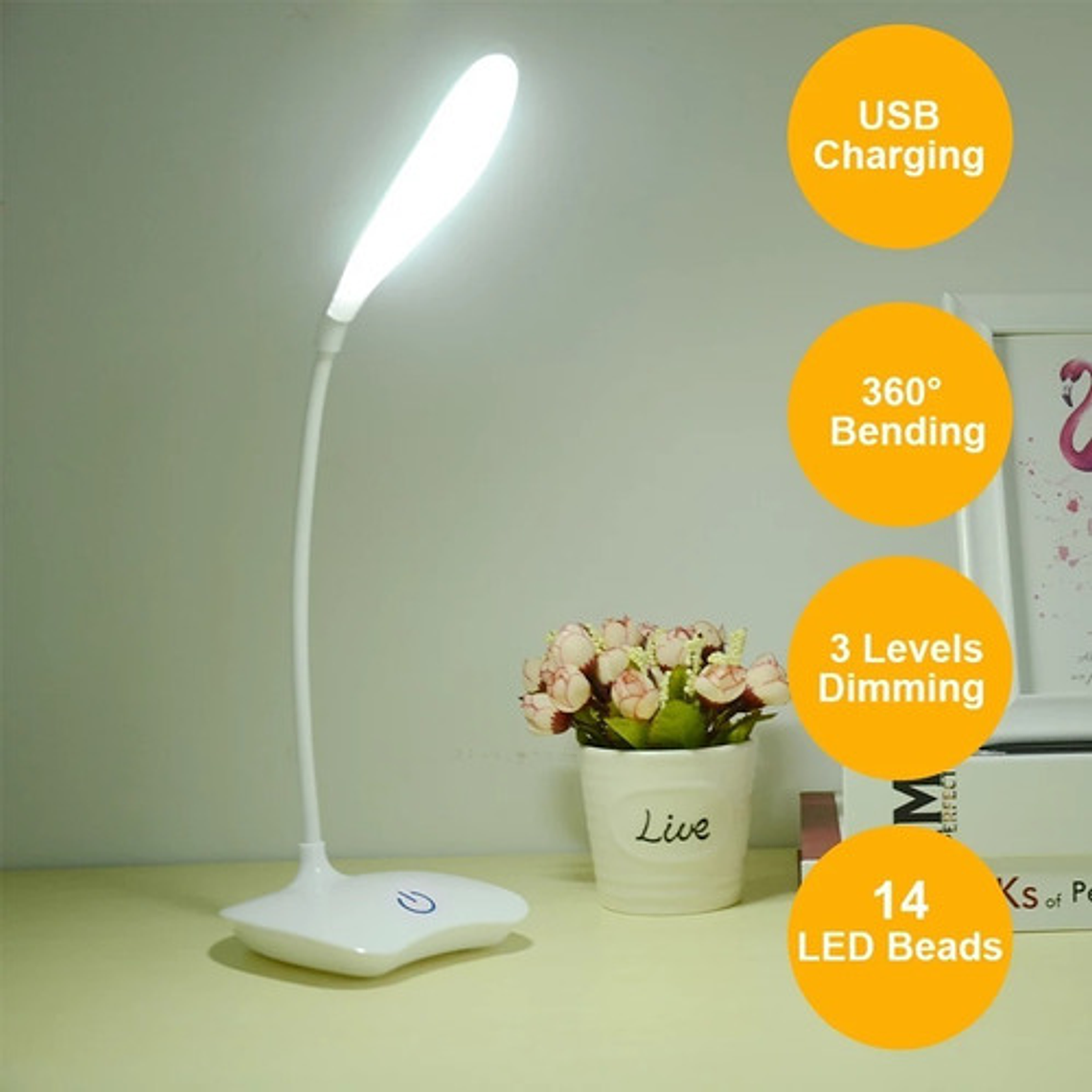 Lámpara Escritorio Led Mesa Usb Lectura/waoscl 7