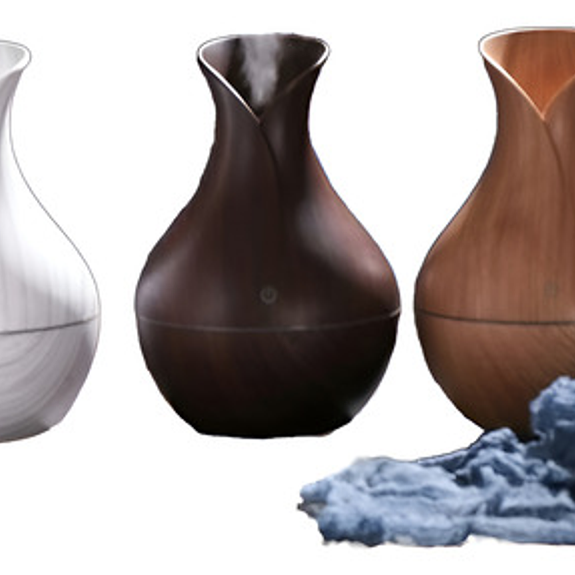 Humidificador Aire Difusor Madera Luz Color 1