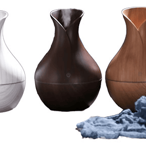 Humidificador Aire Difusor Madera Luz Color