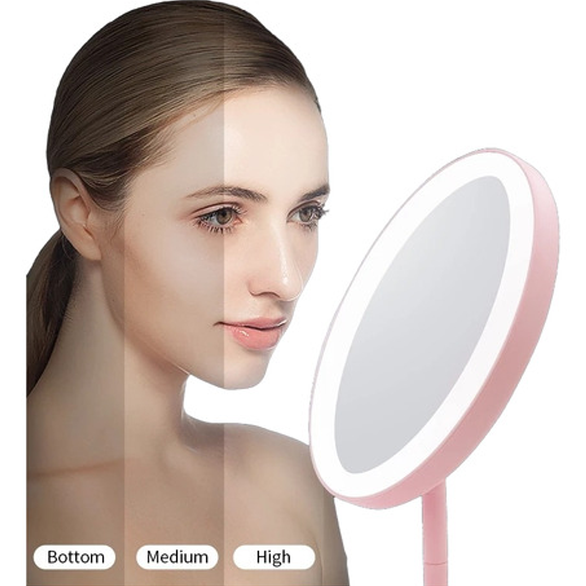 Espejo Luz Led Maquillaje + Base/ Waoscl 2