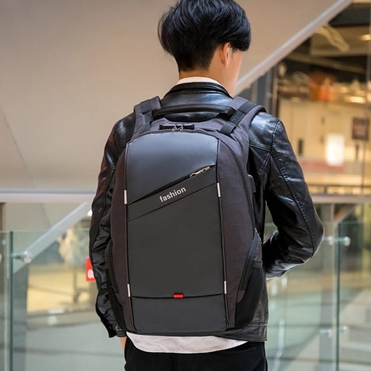 Bolso Mochila Antirrobo Candado Seguridad Viajes Negro 6