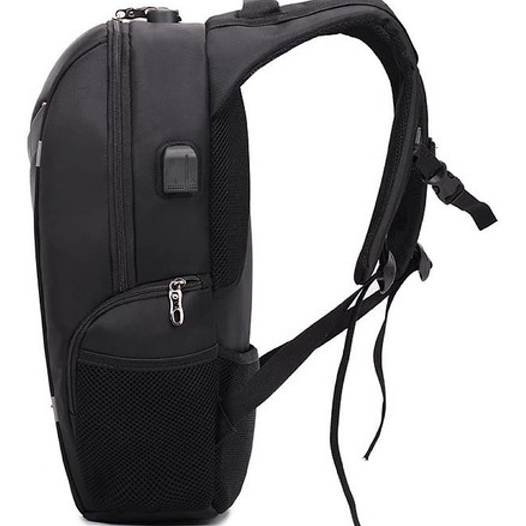 Bolso Mochila Antirrobo Candado Seguridad Viajes Negro 18