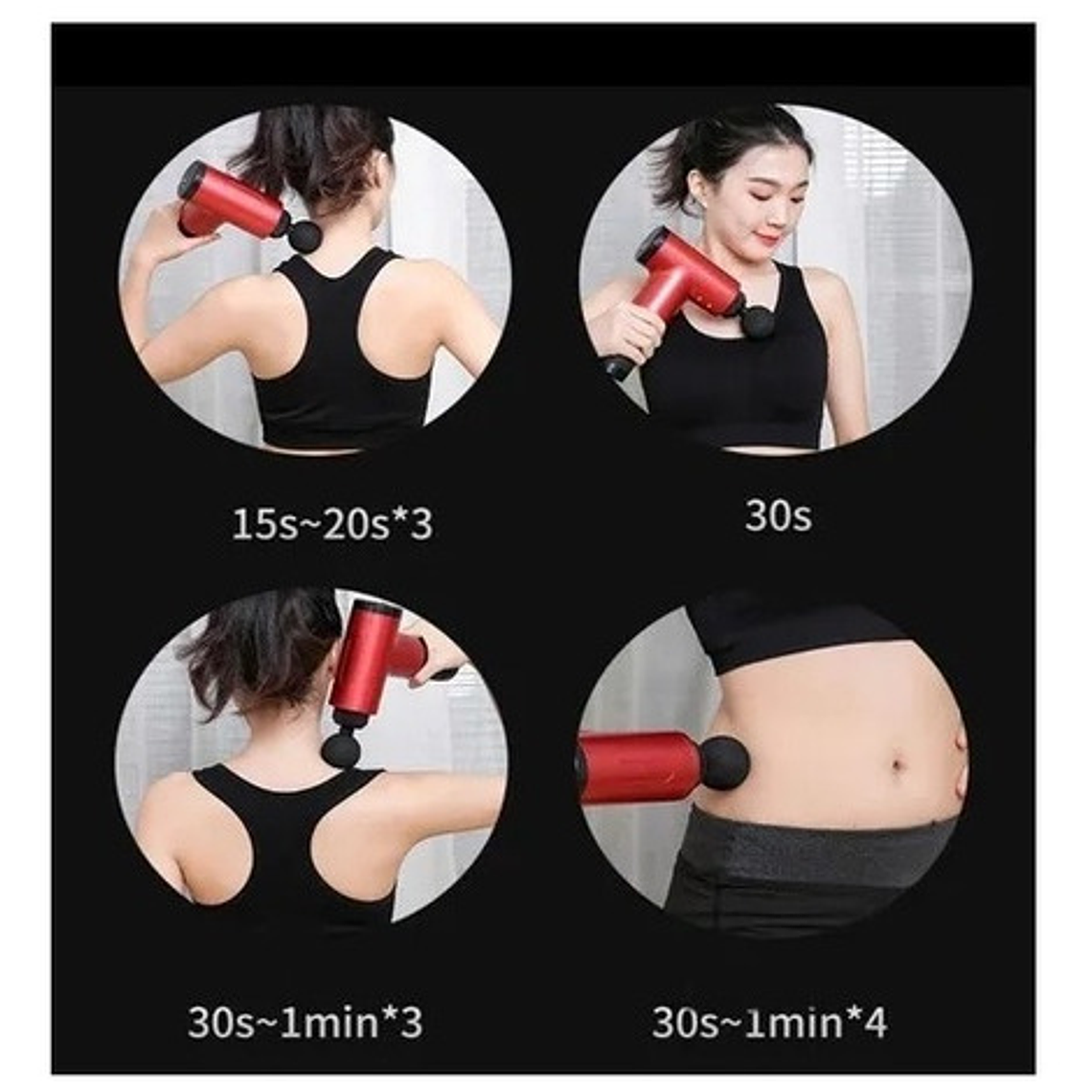 Masajeador Pistola Masaje Muscular 4 Accesorios/ Waoschile 4