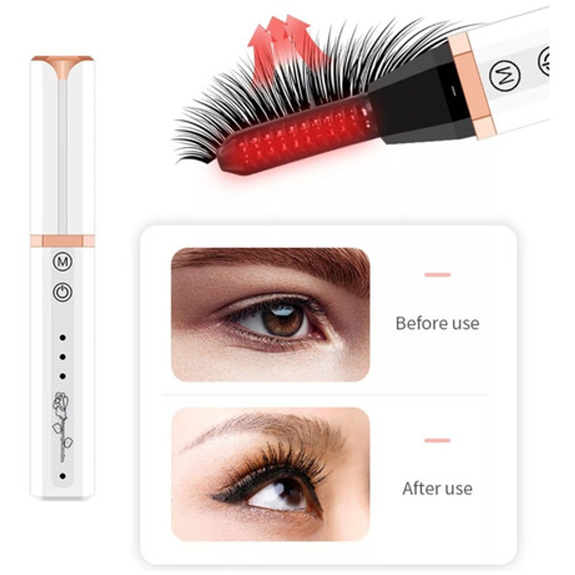 Encrespador Rizador De Pestañas Eléctrico Recargable Usb 6