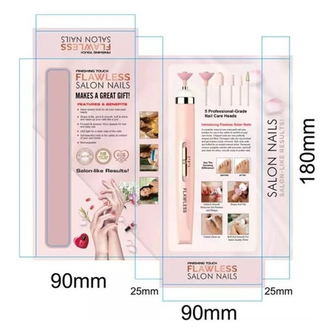 Torno Set Decoración Uñas Inalámbrico Manicure Pedicure  2