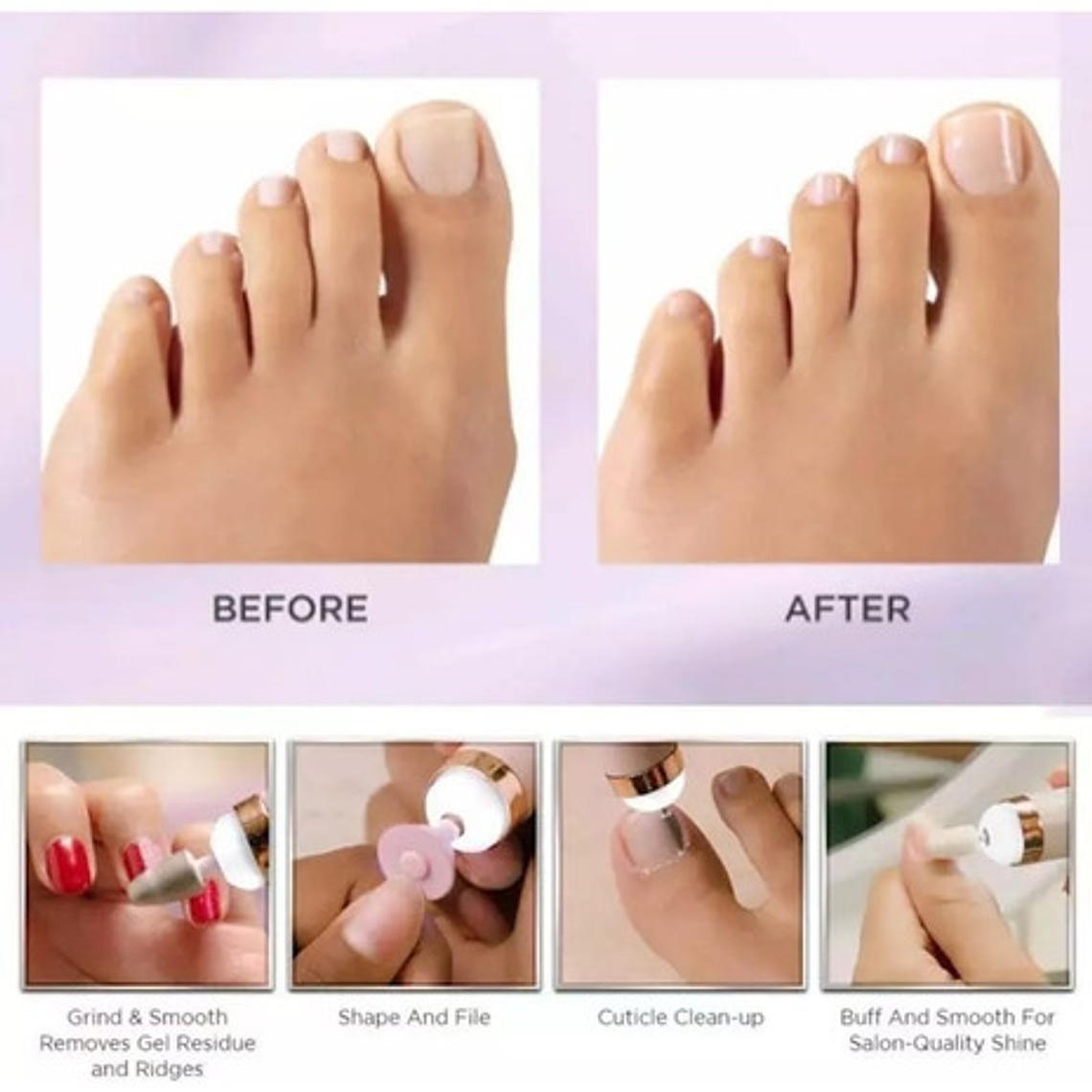 Torno Set Decoración Uñas Inalámbrico Manicure Pedicure  5