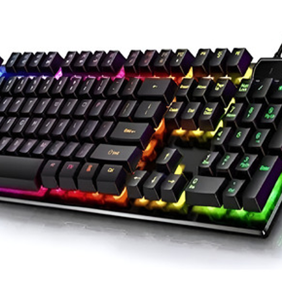 Teclado Aoas M-880 Qwerty Inglés Us Negro Semimecánico Retroiluminación Rgb 1