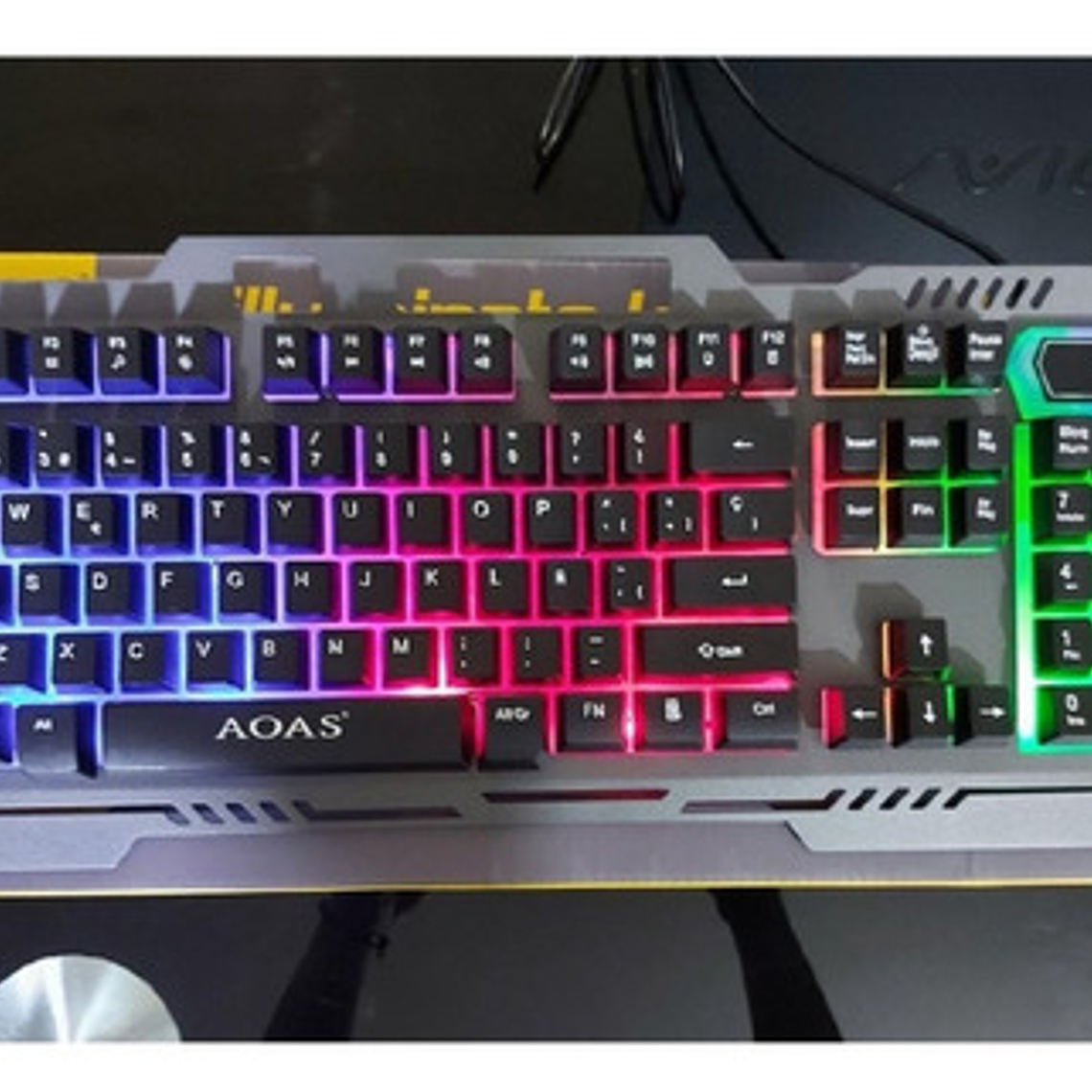 Teclado Aoas M-880 Qwerty Inglés Us Negro Semimecánico Retroiluminación Rgb 3