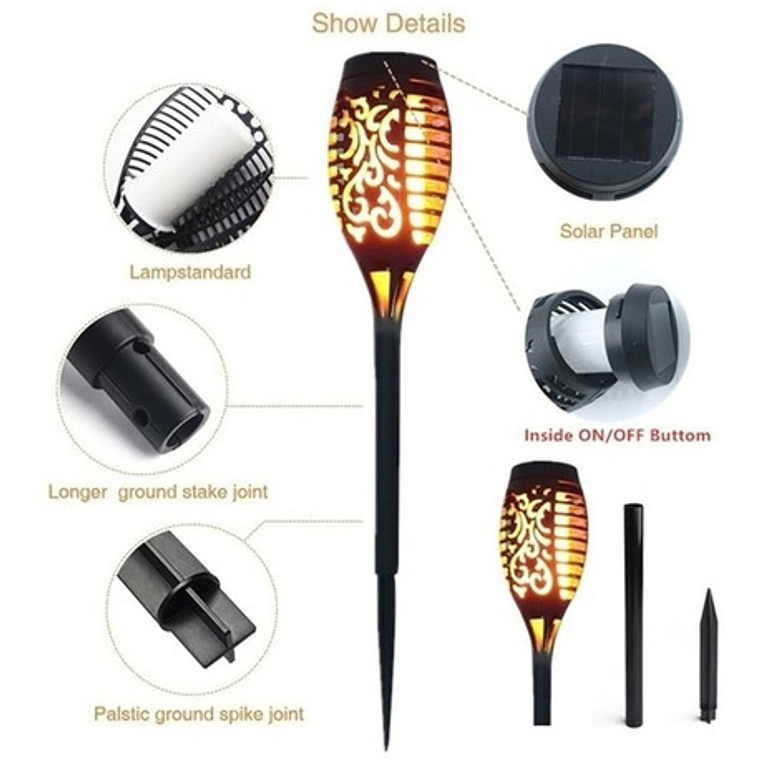  Antorchas Estaca Luz Solar Lampara Led Oferta/ Waoscl 3