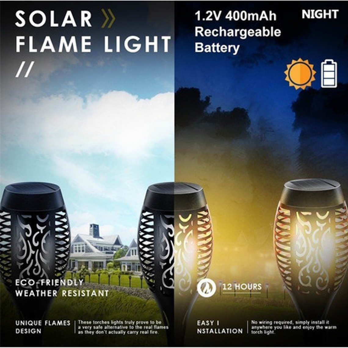  Antorchas Estaca Luz Solar Lampara Led Oferta/ Waoscl 5