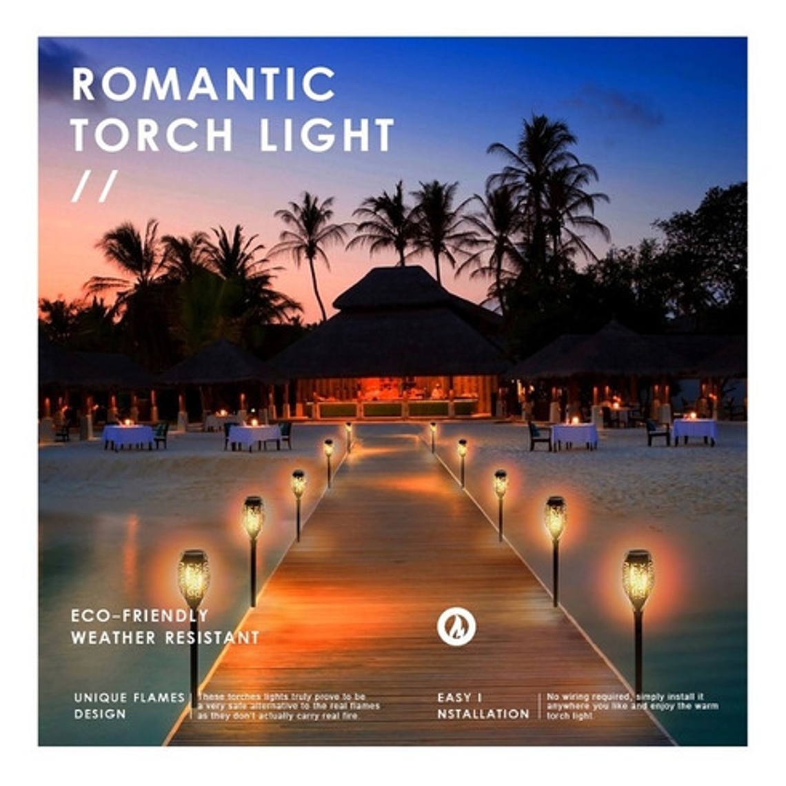  Antorchas Estaca Luz Solar Lampara Led Oferta/ Waoscl 6