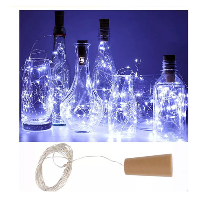 Pack 6 Luces Hada Alambre 2 Mts Corcho Micro Led 1