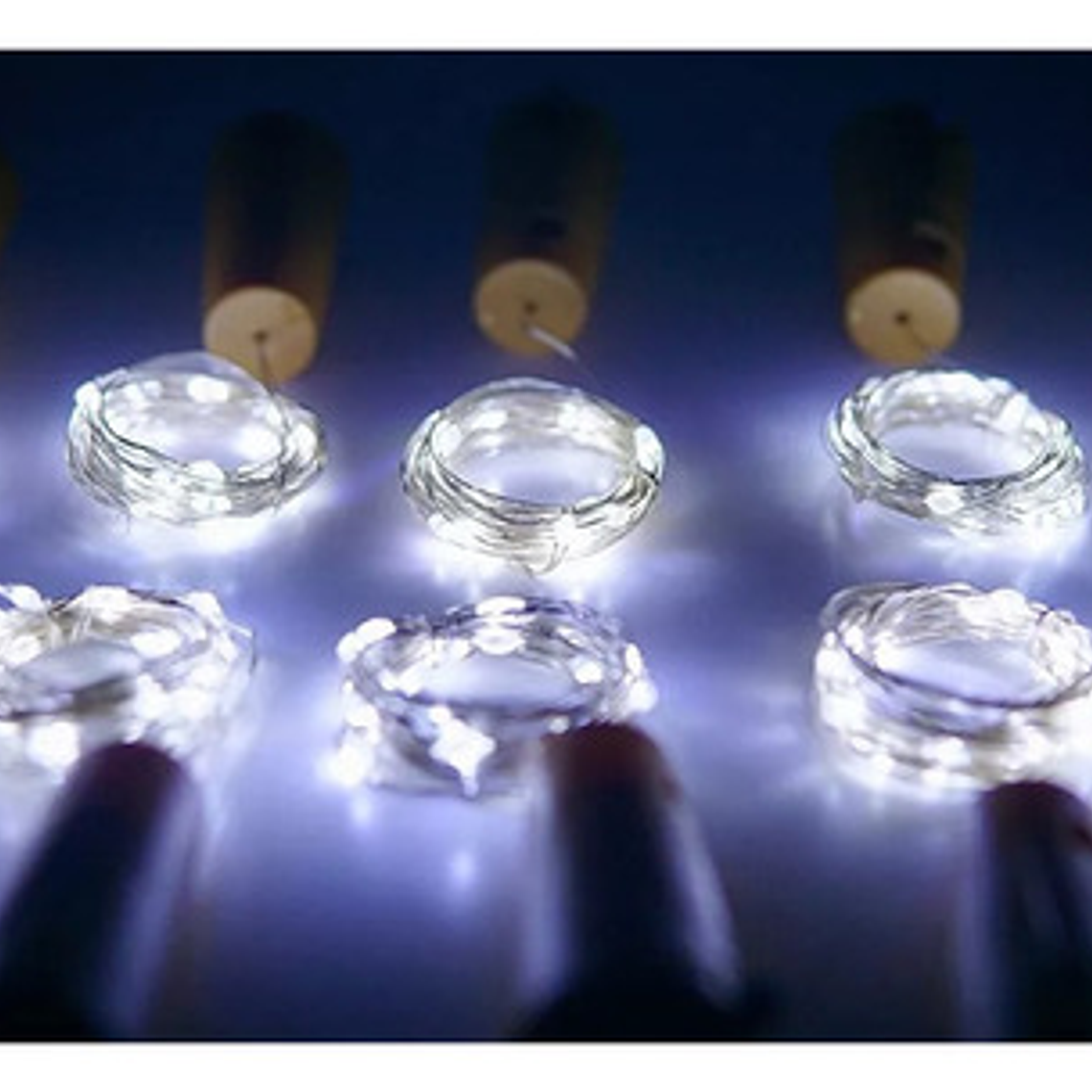 Pack 6 Luces Hada Alambre 2 Mts Corcho Micro Led 2