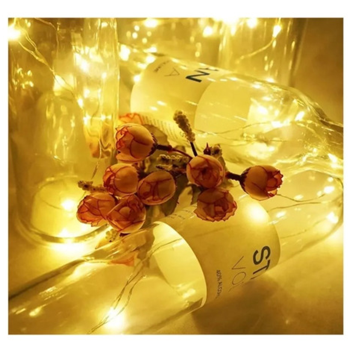 Pack 6 Luces Hada Alambre 2 Mts Corcho Micro Led 8